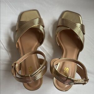 Golden Strappy Heels